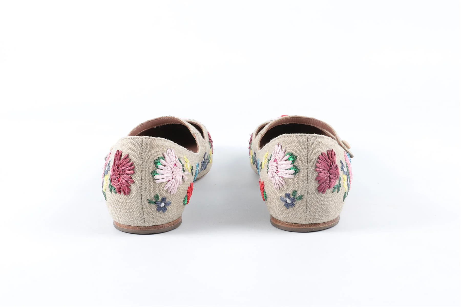 TABITHA SIMMONS BEIGE CANVAS BALLET FLATS EU 38.5 UK 5.5 US 8.5 - Image 5