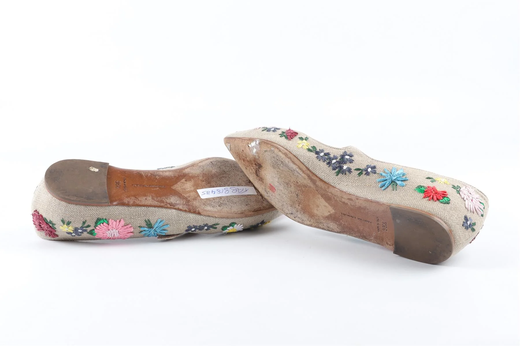 TABITHA SIMMONS BEIGE CANVAS BALLET FLATS EU 38.5 UK 5.5 US 8.5 - Image 6