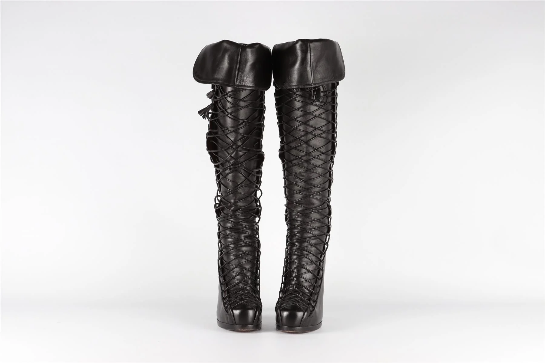 TABITHA SIMMONS BLACK LEATHER KNEE HIGH BOOTS EU 38 UK 5 US 8 - Image 3