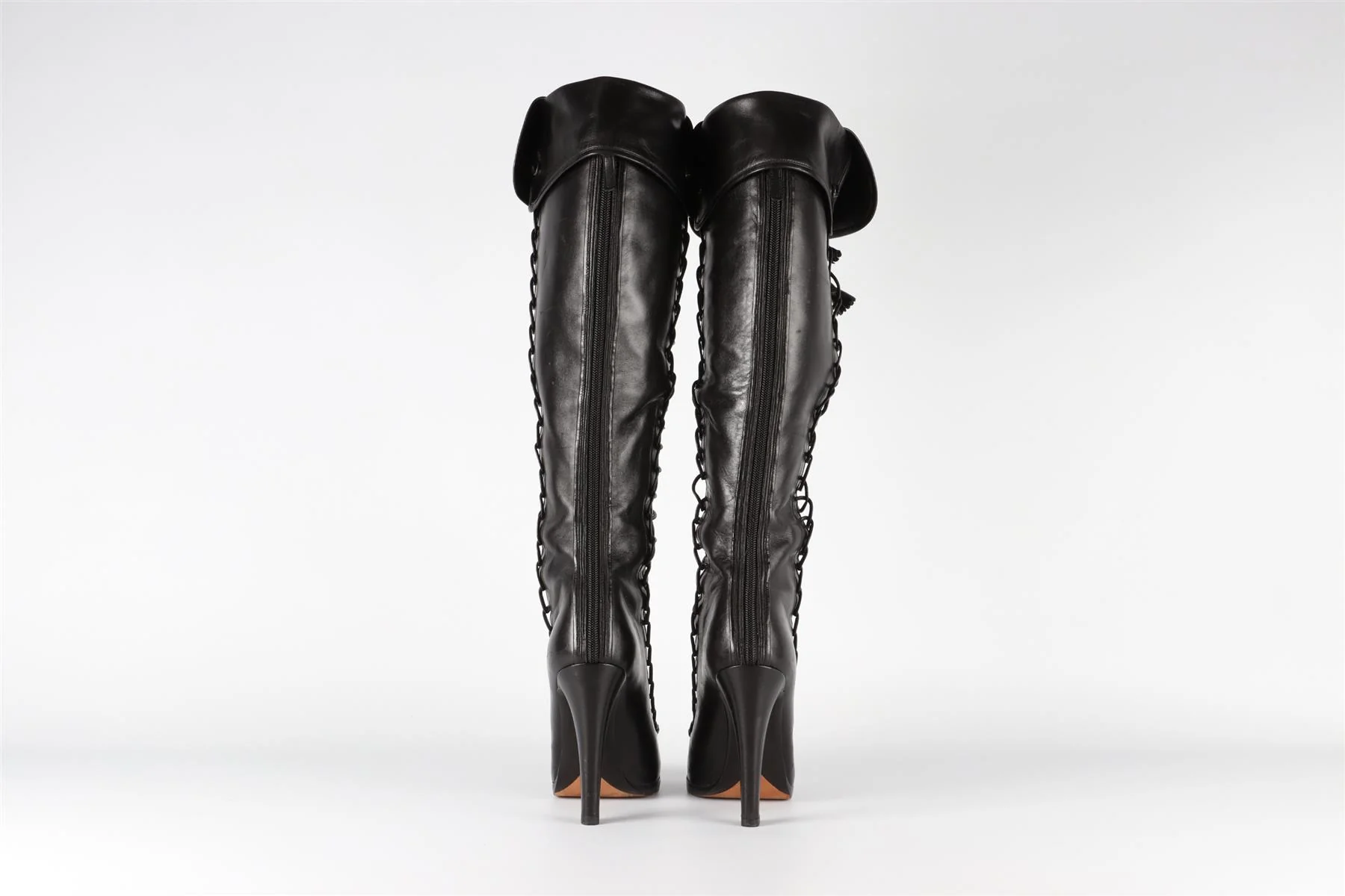 TABITHA SIMMONS BLACK LEATHER KNEE HIGH BOOTS EU 38 UK 5 US 8 - Image 4