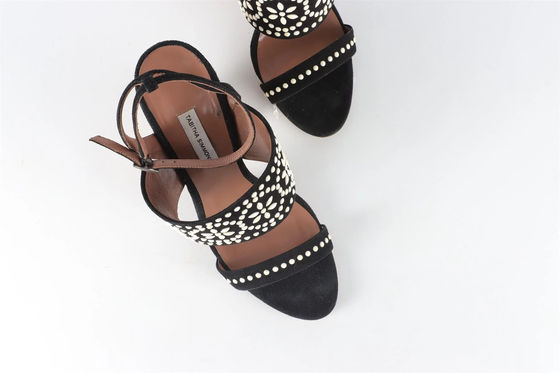 TABITHA SIMMONS BLACK SUEDE SANDALS EU 39 UK 6 US 9 - Image 4