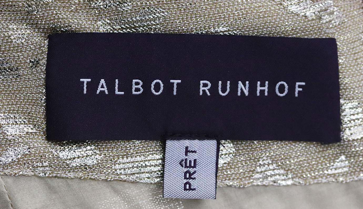 TALBOT RUNHOF CAPE EFFECT DRAPED METALLIC FIL COUPÉ VOILE GOWN US 8 UK 12 - Image 5