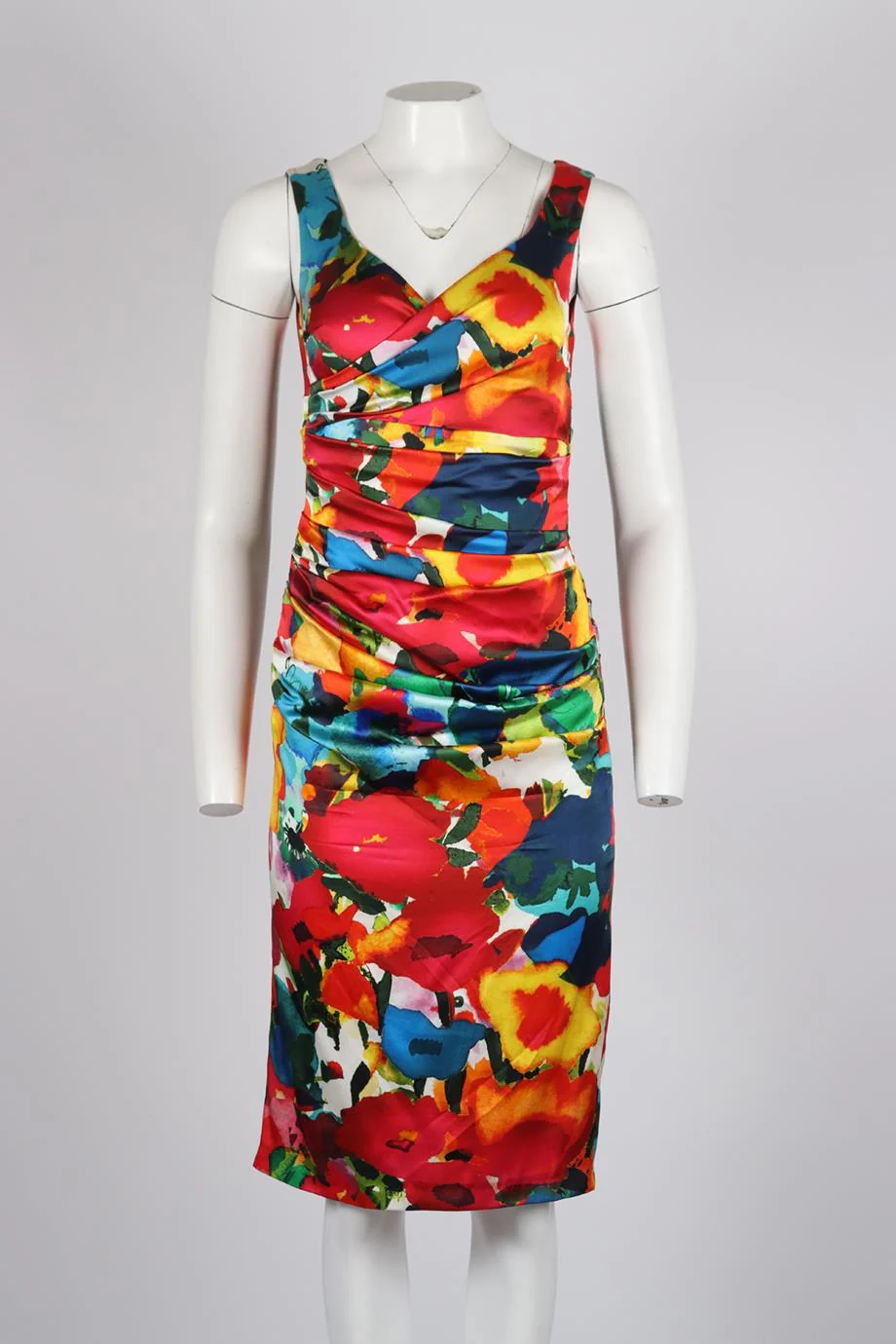 TALBOT RUNHOF RUCHED FLORAL PRINT SILK DRESS UK 10 - Image 2