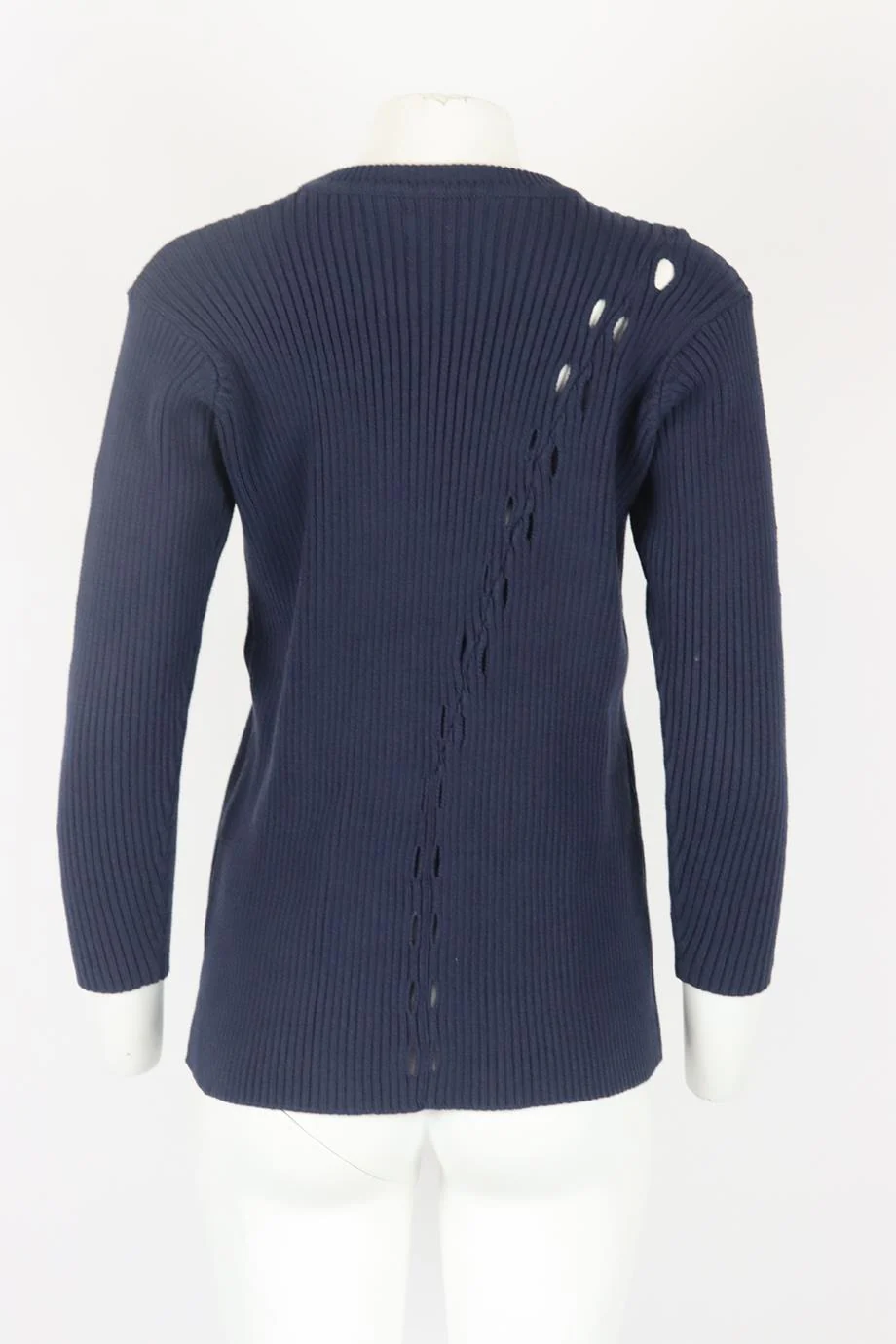 TANYA TAYLOR BEAD EMBELLISHED RIBBED COTTON BLEND SWEATER SMALL - Image 4
