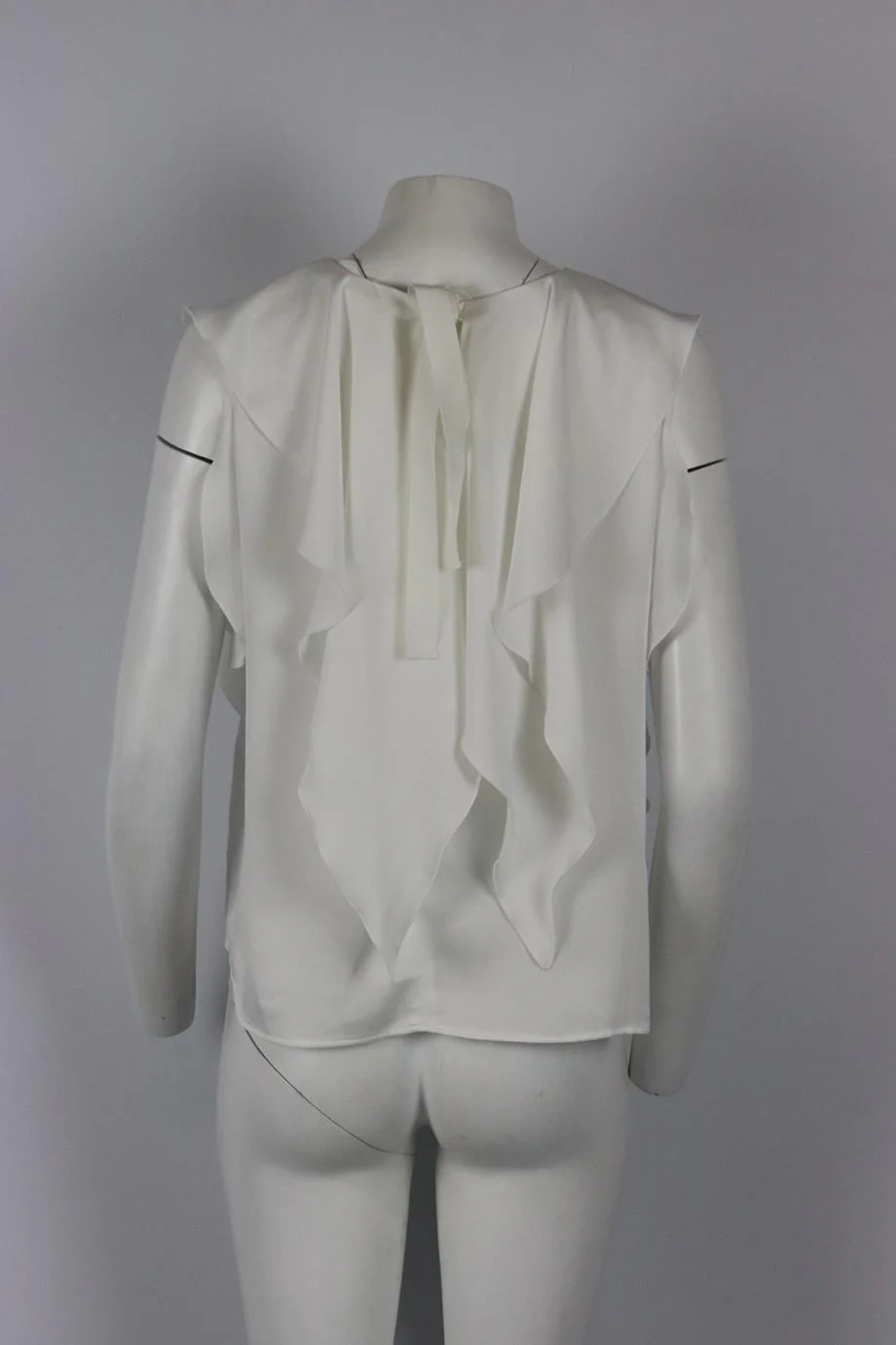 TARA JARMON RUFFLED CREPE BLOUSE FR 42 UK 14 - Image 4