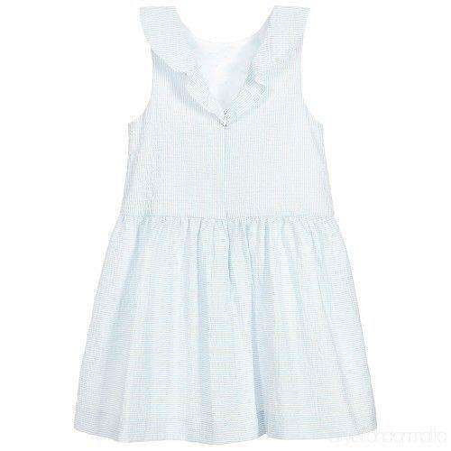 TARTINE ET CHOCOLAT BABY GIRLS BLUE STRIPED DRESS 4 YEARS - Image 2
