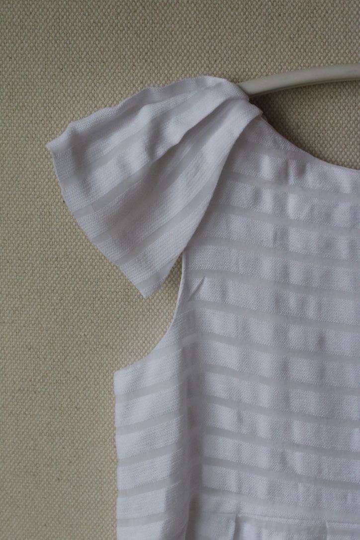 TARTINE ET CHOCOLAT BABY GIRLS WHITE STRIPED ORGANZA DRESS 4 YEARS - Image 3