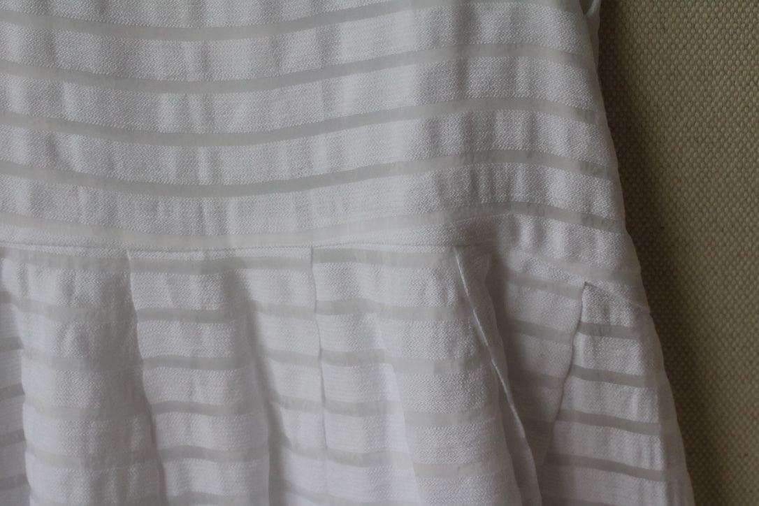 TARTINE ET CHOCOLAT BABY GIRLS WHITE STRIPED ORGANZA DRESS 4 YEARS - Image 4