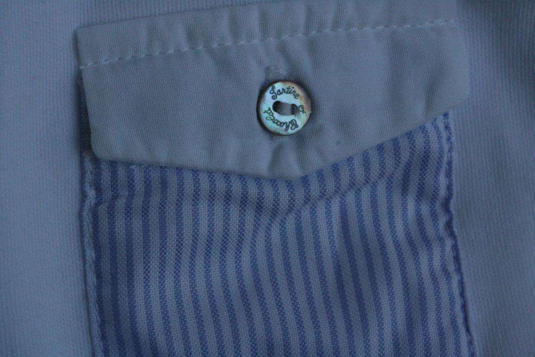TARTINE ET CHOCOLAT BABY WHITE BLUE EMBROIDERY BABYGROW 1 YEAR - Image 4