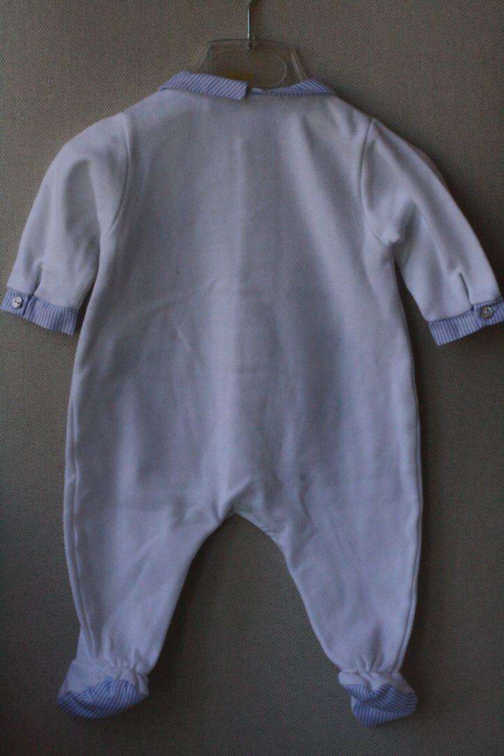 TARTINE ET CHOCOLAT BABY WHITE BLUE EMBROIDERY BABYGROW 1 YEAR - Image 6