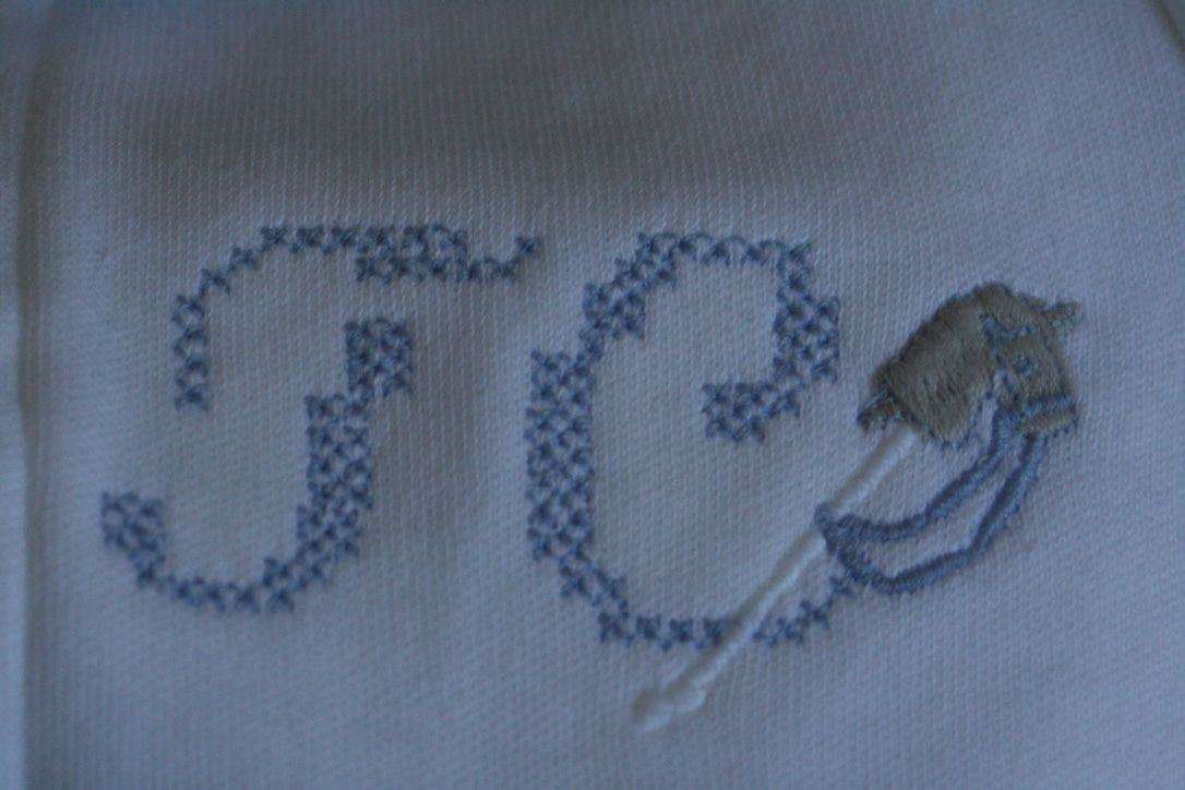 TARTINE ET CHOCOLAT BABY WHITE BLUE EMBROIDERY BABYGROW 1 YEAR - Image 7