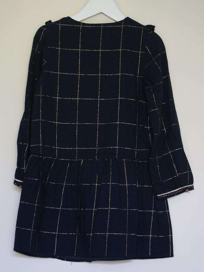 TARTINE ET CHOCOLAT GIRLS BLUE & GOLD CHECK DRESS 5 YEARS - Image 3