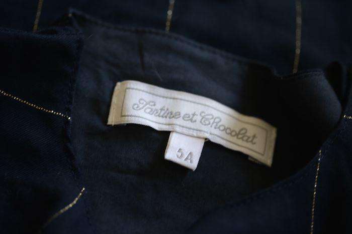 TARTINE ET CHOCOLAT GIRLS BLUE & GOLD CHECK DRESS 5 YEARS - Image 4