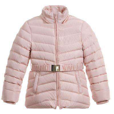 TARTINE ET CHOCOLAT GIRLS PALE PINK DOWN FILLED JACKET & FUR TRIM 3 YEARS - Image 3