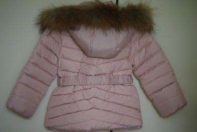 TARTINE ET CHOCOLAT GIRLS PALE PINK DOWN FILLED JACKET & FUR TRIM 3 YEARS - Image 5