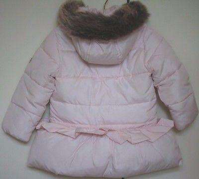 TARTINE ET CHOCOLAT GIRLS PALE PINK DOWN FILLED JACKET & FUR TRIM 3 YEARS - Image 3