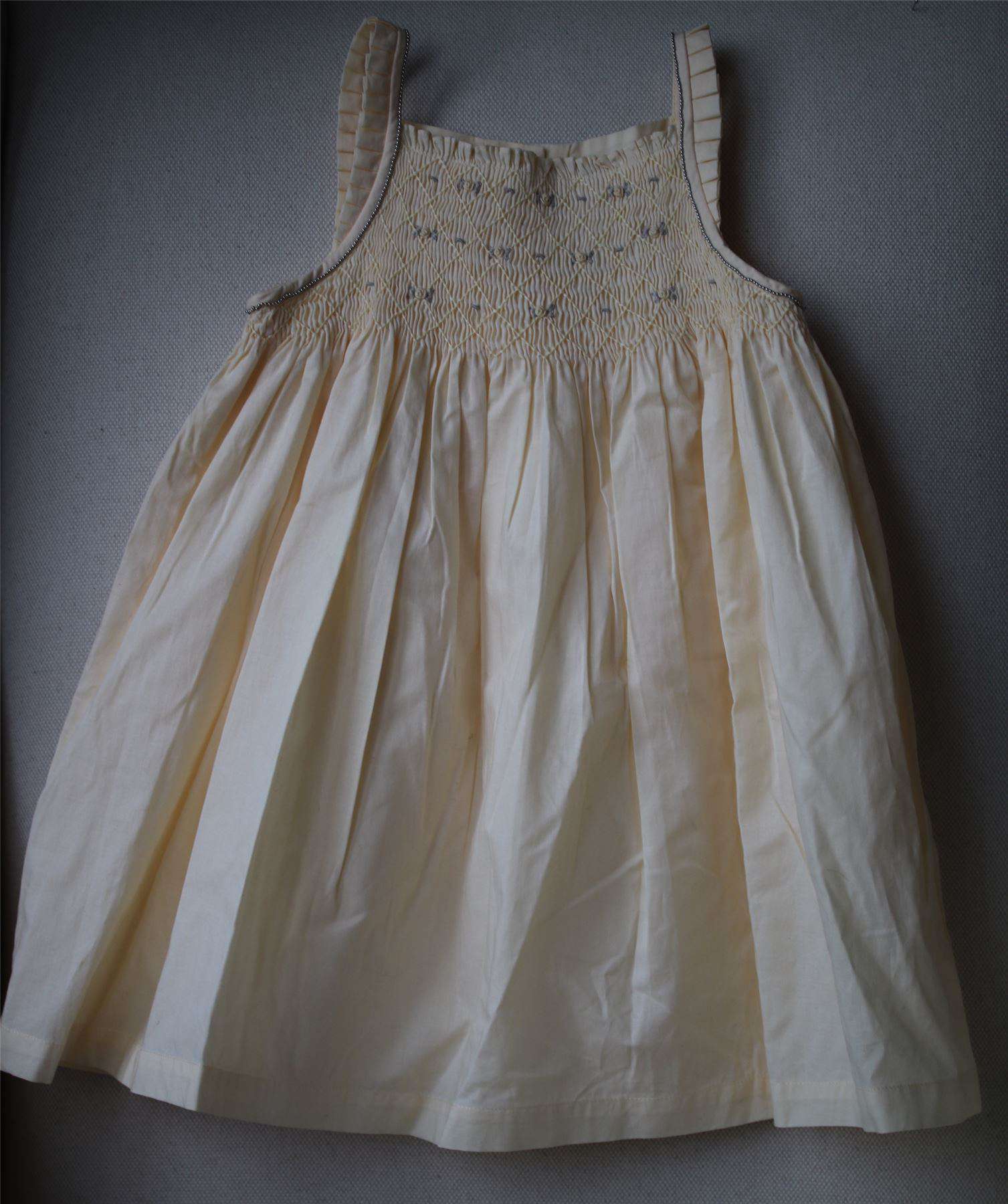 TARTINE ET CHOCOLAT GIRLS PALE YELLOW GATHERED DRESS 2 YEARS - Image 2