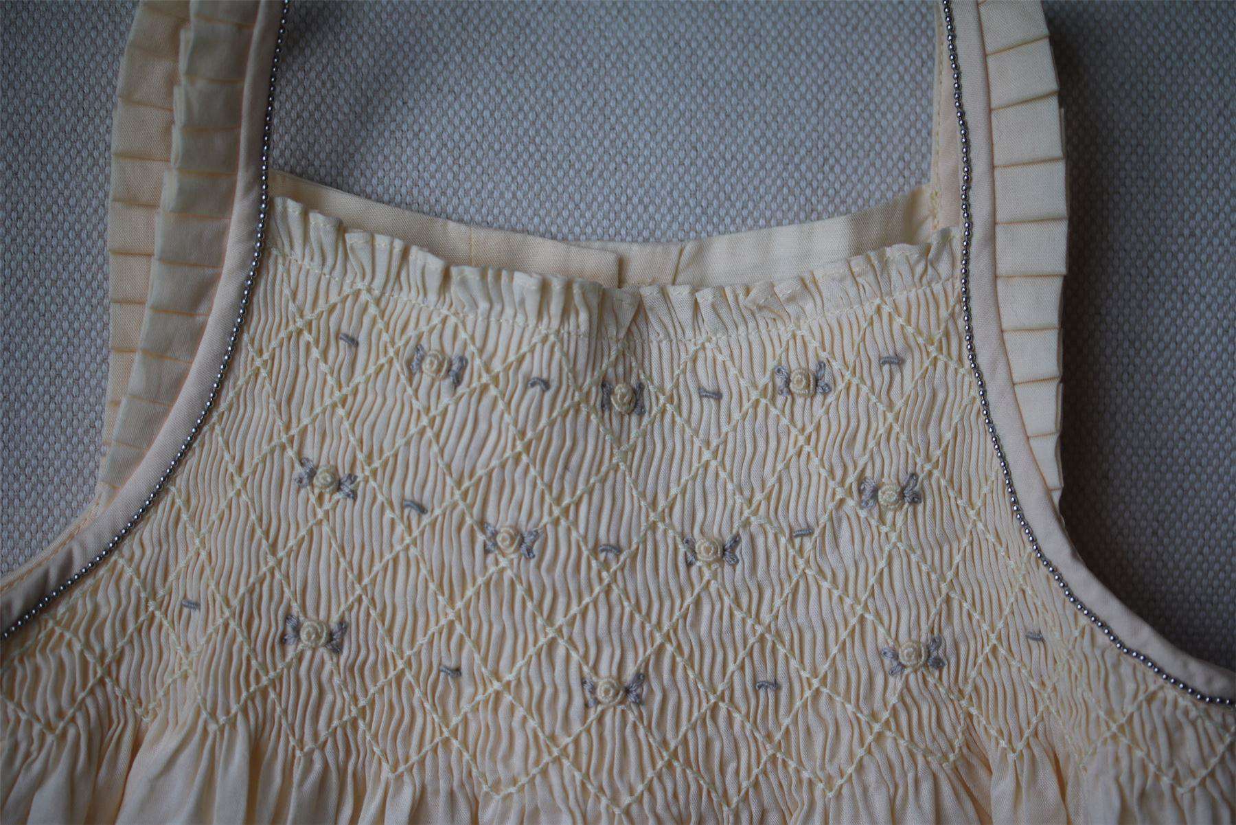 TARTINE ET CHOCOLAT GIRLS PALE YELLOW GATHERED DRESS 2 YEARS - Image 3