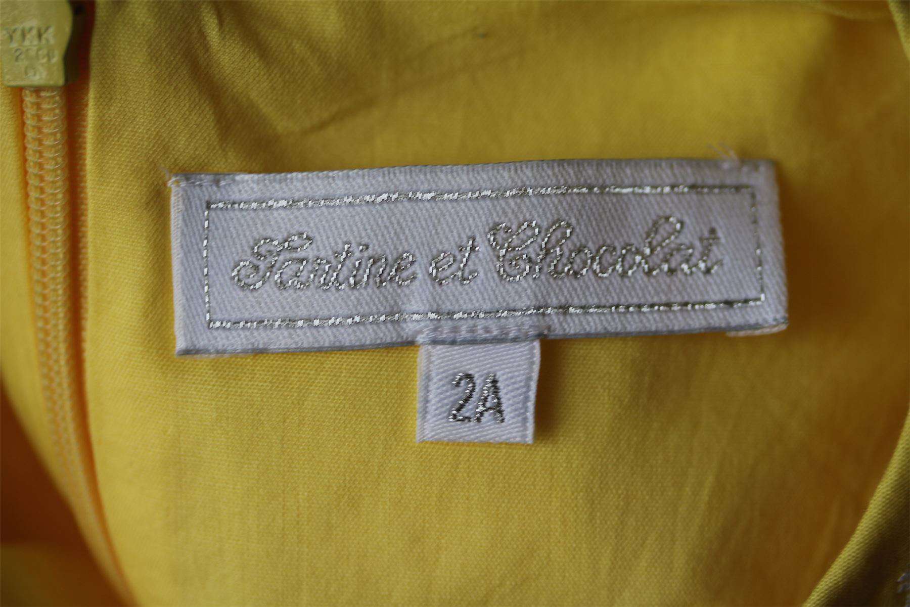 TARTINE ET CHOCOLAT GIRLS YELLOW EMBROIDERED DRESS 2 YEARS - Image 3