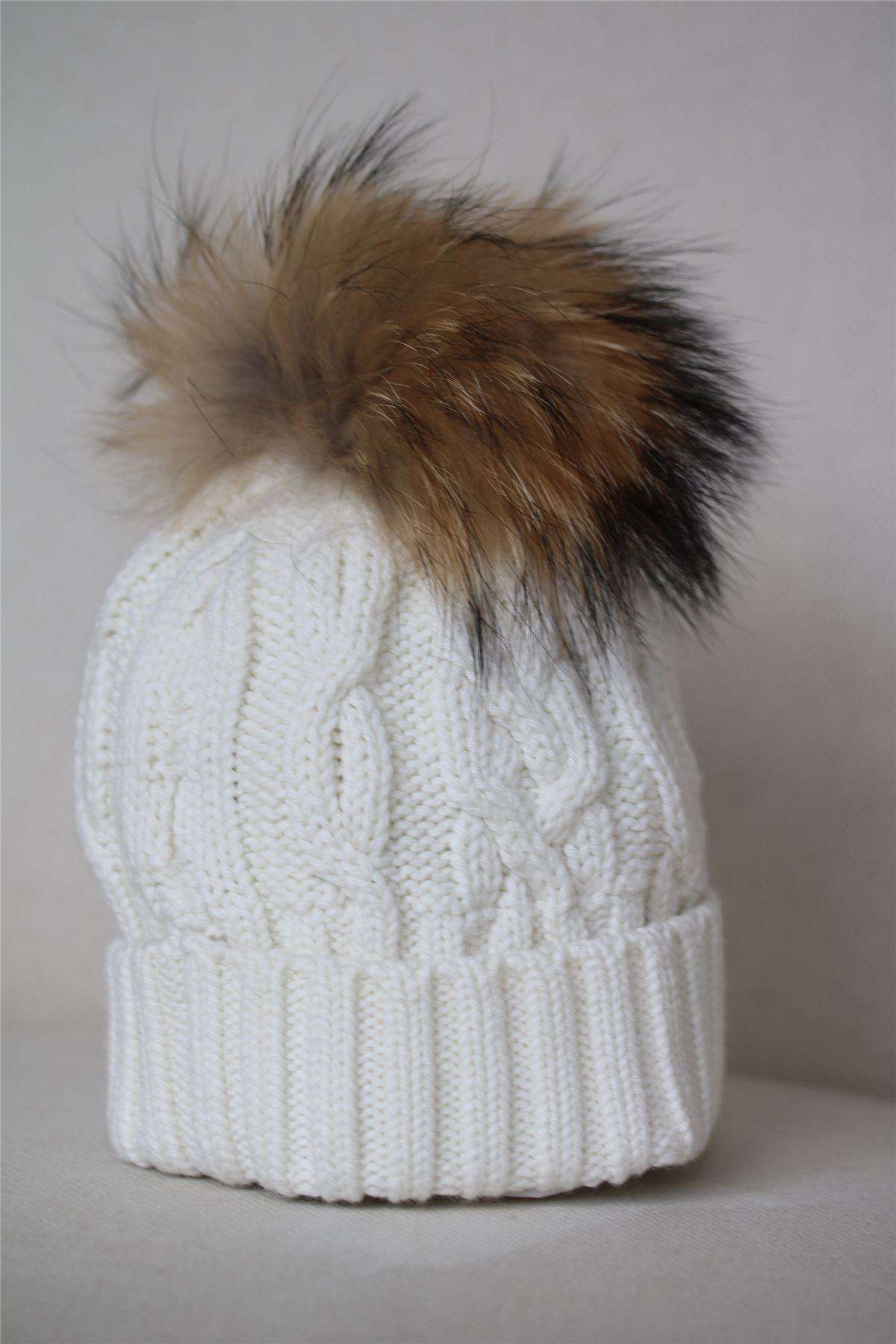 TARTINE ET CHOCOLAT IVORY FUR POM POM HAT T3 2-3 YEARS - Image 2