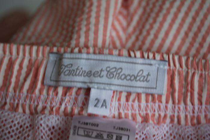 TARTINE ET CHOCOLAT PINK AND WHITE STRIPED SWIM SHORTS 2 YEARS - Image 3