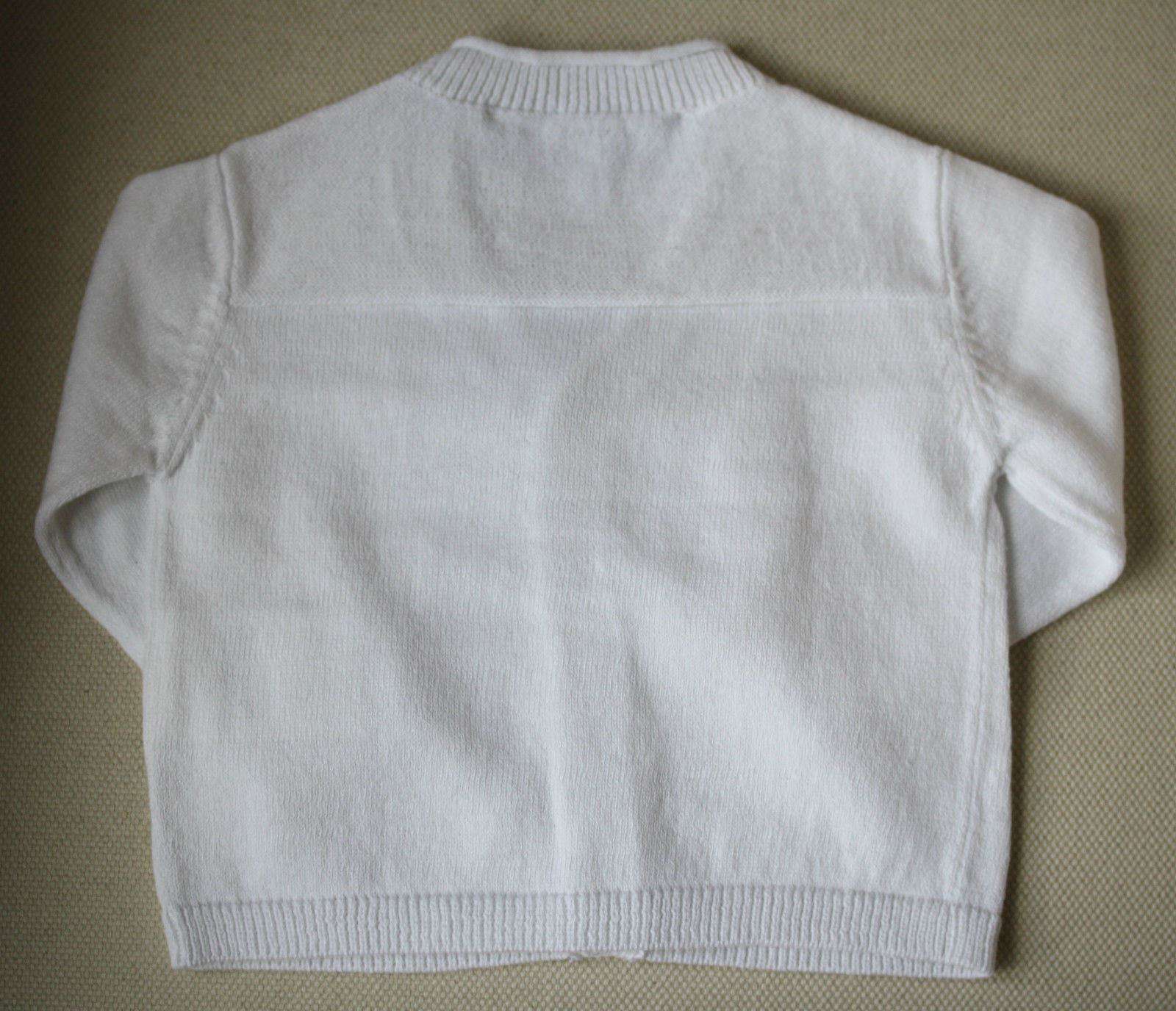 TARTINE ET CHOCOLAT WHITE COTTON BABY CARDIGAN 6 MONTHS - Image 4