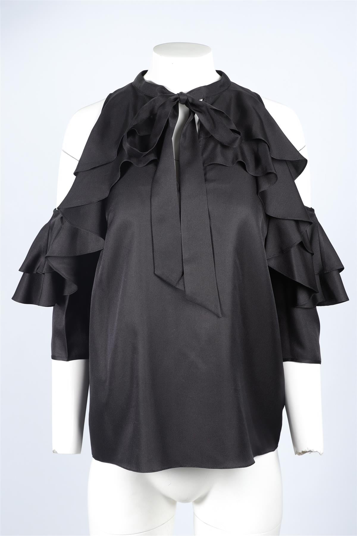 TEMPERLEY LONDON BLACK SILK TOP UK 12 - Image 2