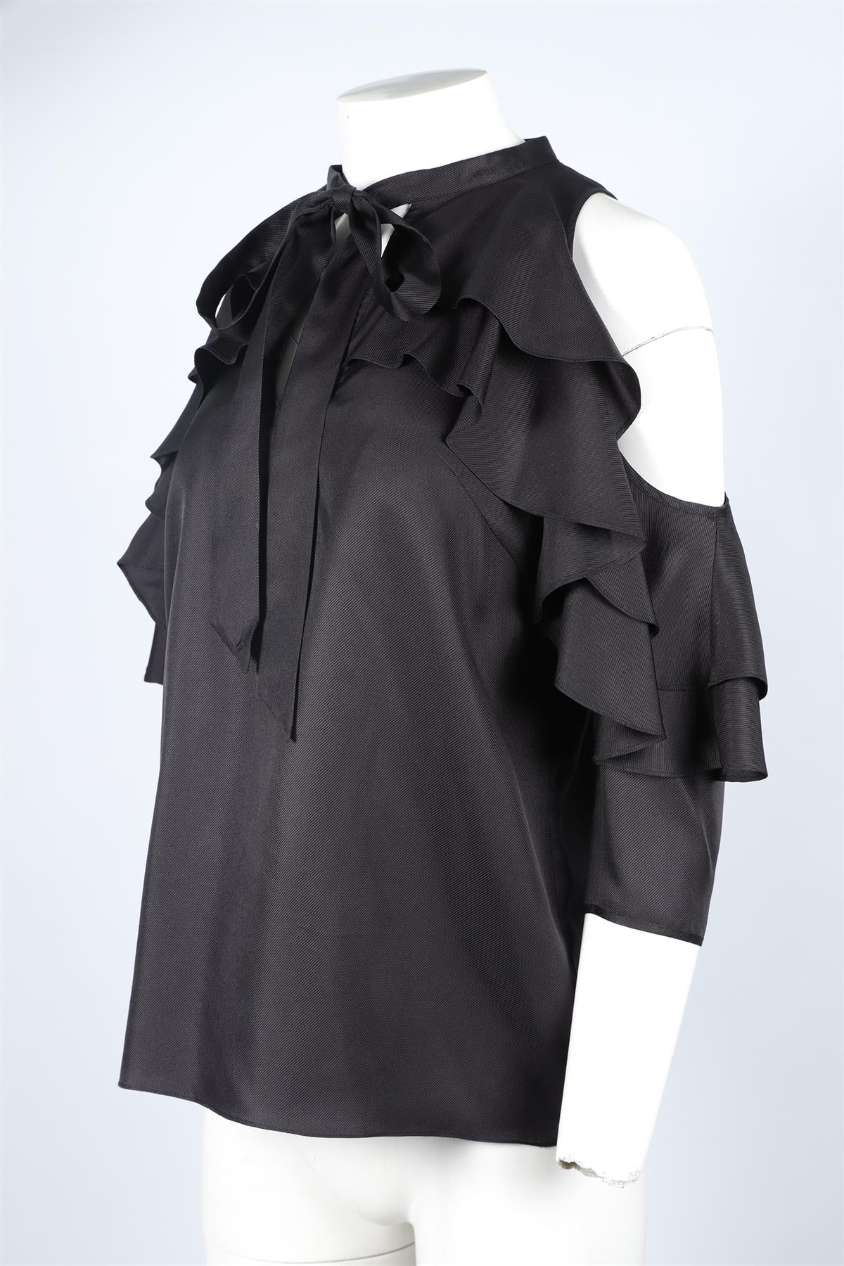 TEMPERLEY LONDON BLACK SILK TOP UK 12 - Image 3
