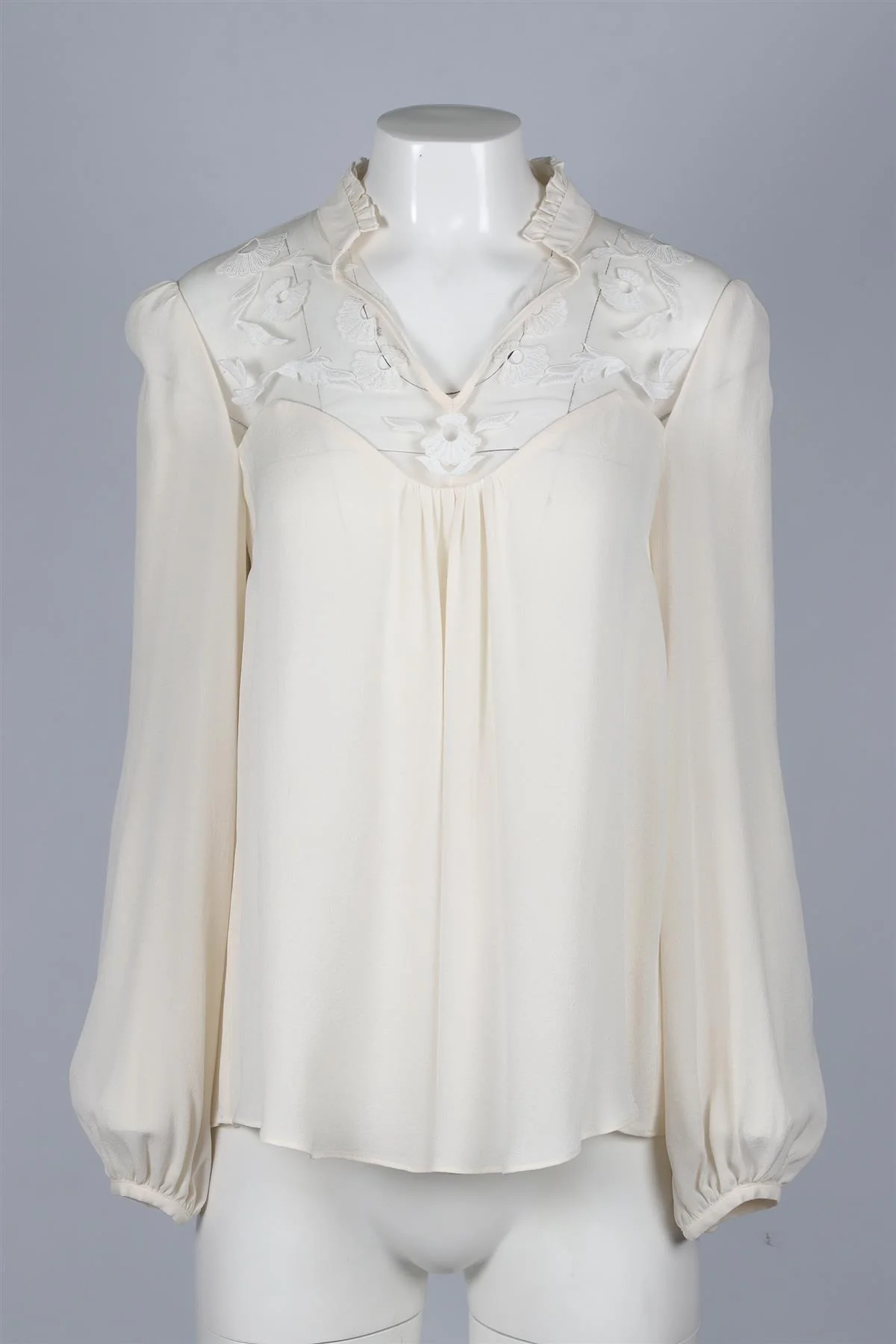 TEMPERLEY LONDON CREAM SILK TOP UK 10 - Image 2