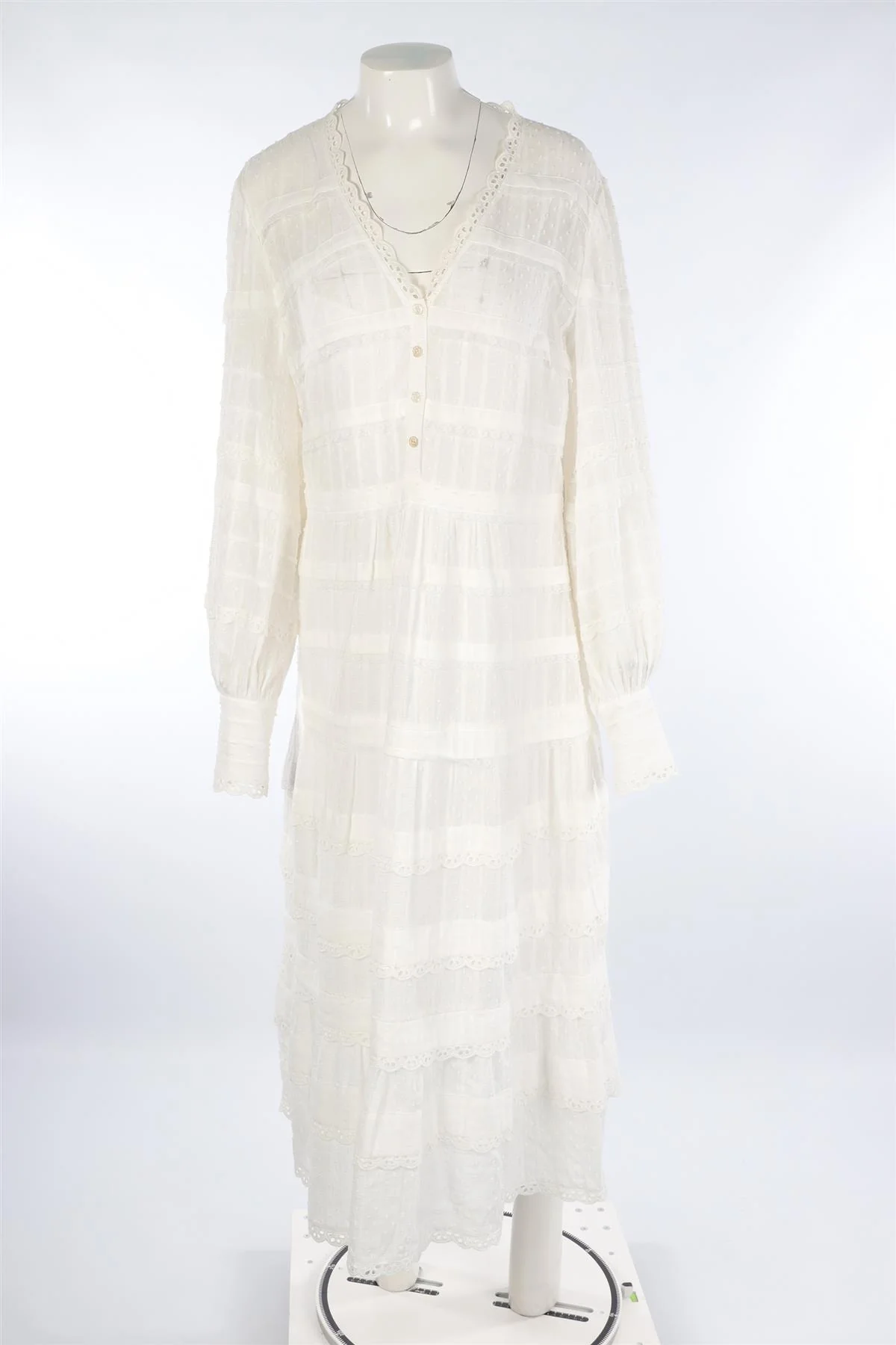 TEMPERLEY LONDON WHITE COTTON MAXI DRESS UK 16 - Image 2