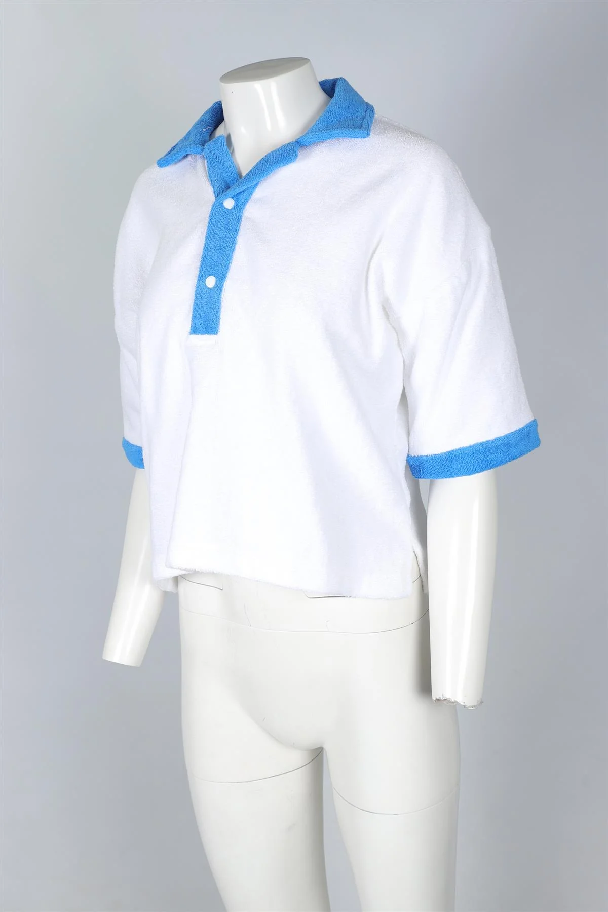 TERRY TOWELLING WHITE COTTON SHIRT SMALL/MEDIUM - Image 3