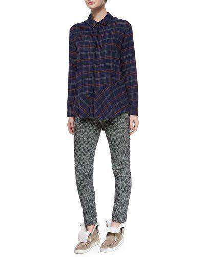 THAKOON ADDITION PLAID FLANNEL OPEN-BACK SHIRT US 2 UK 6 - Image 11
