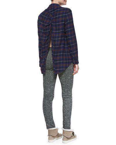 THAKOON ADDITION PLAID FLANNEL OPEN-BACK SHIRT US 2 UK 6 - Image 5