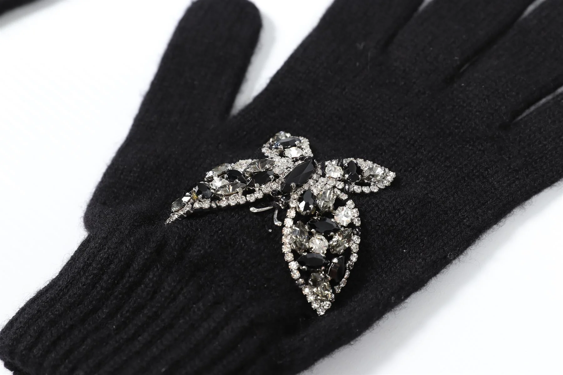 THAT'S A HAT BLACK CASHMERE BLEND GLOVES XLARGE - Image 3