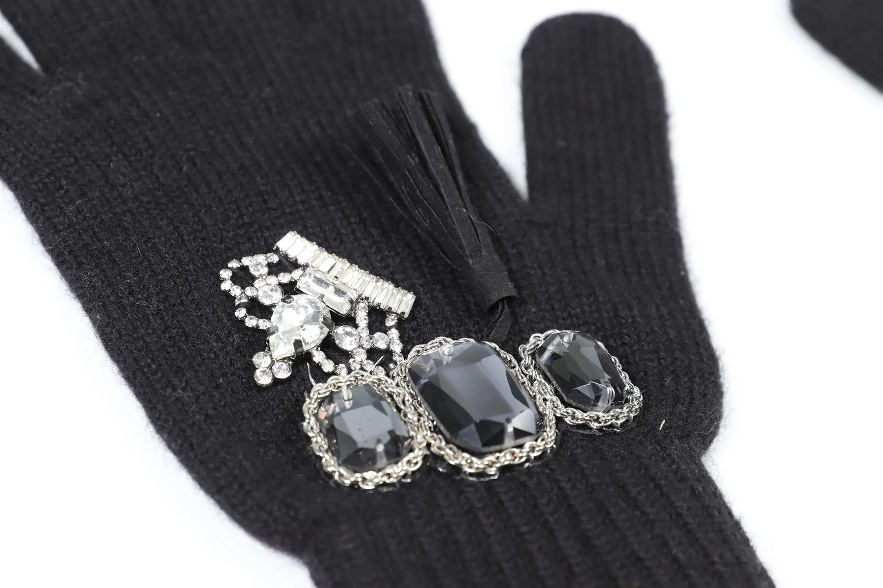 THAT'S A HAT BLACK CASHMERE BLEND GLOVES XLARGE - Image 4