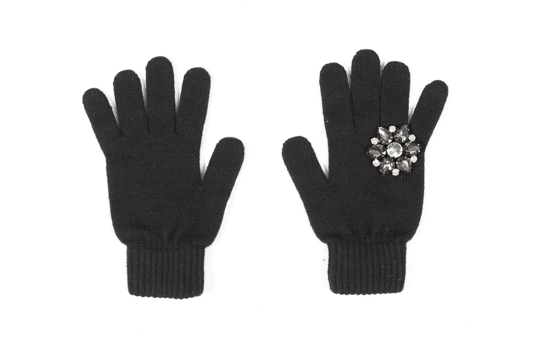 THAT'S A HAT BLACK CASHMERE BLEND GLOVES XLARGE - Image 2