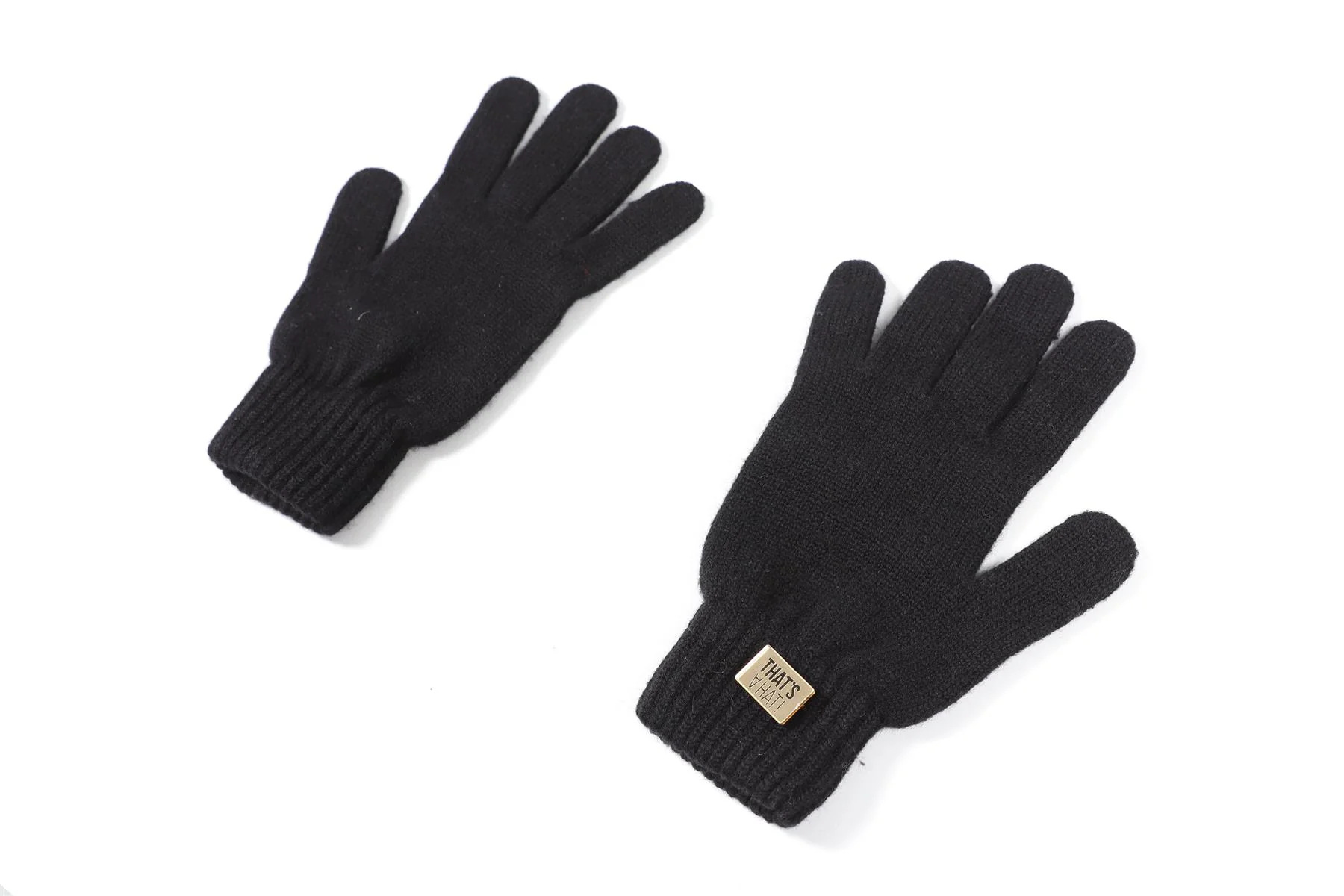 THAT'S A HAT BLACK CASHMERE BLEND GLOVES XLARGE - Image 5