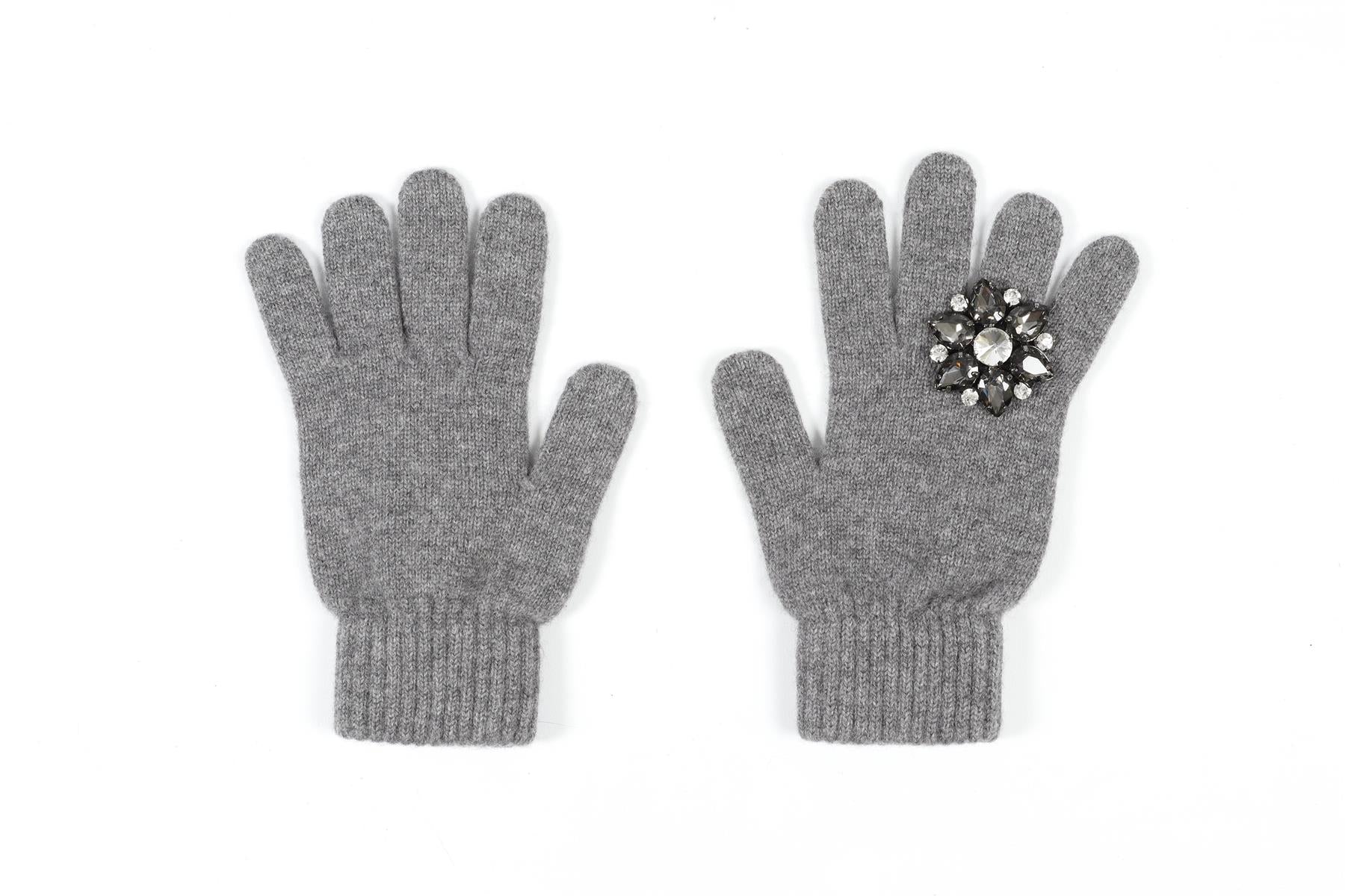 THAT'S A HAT GREY CASHMERE BLEND GLOVES XLARGE - Image 2