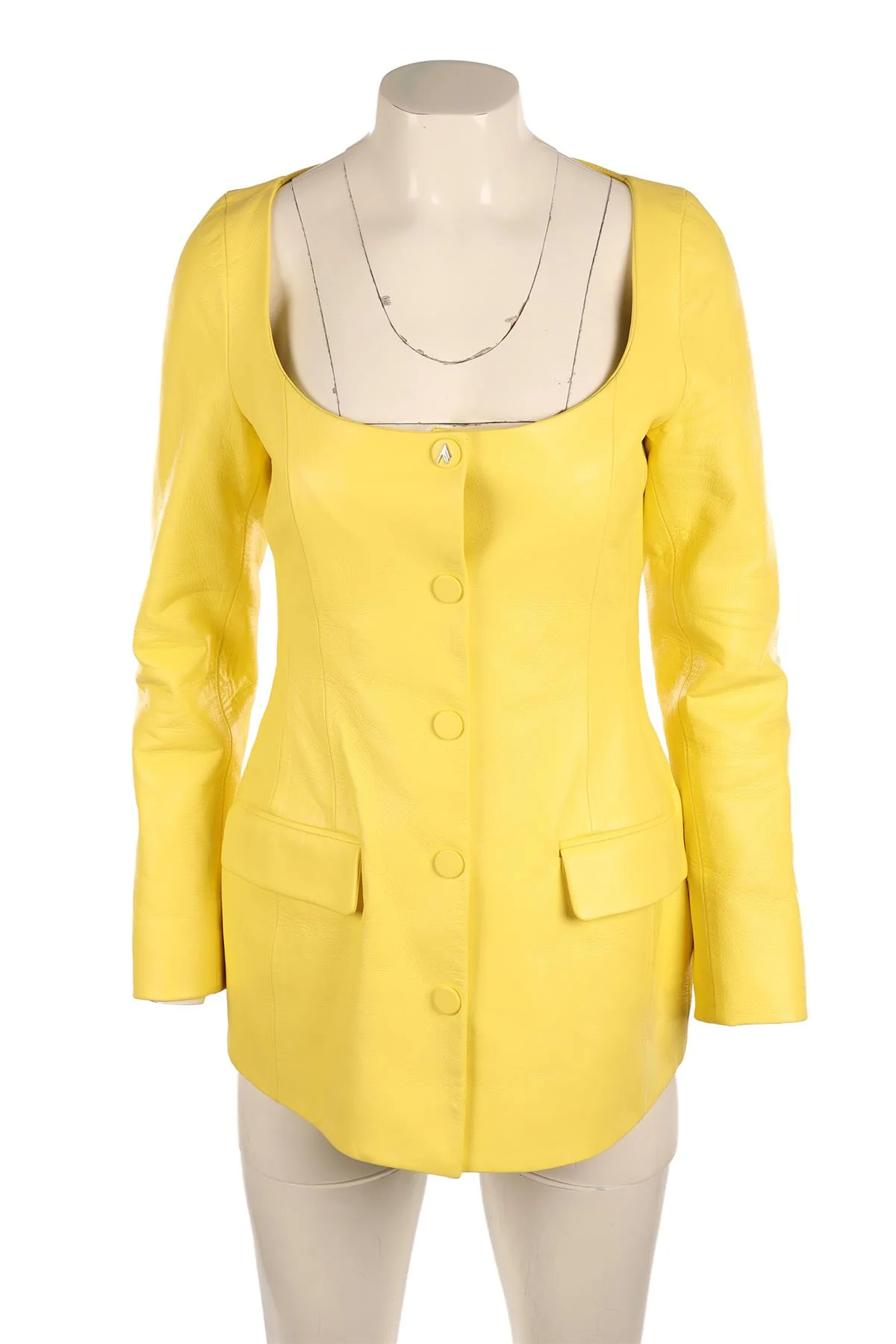 THE ATTICO YELLOW LEATHER BLAZER IT 42 UK 10 - Image 2