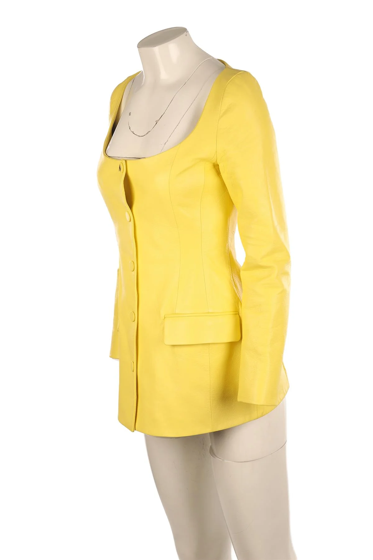 THE ATTICO YELLOW LEATHER BLAZER IT 42 UK 10 - Image 3