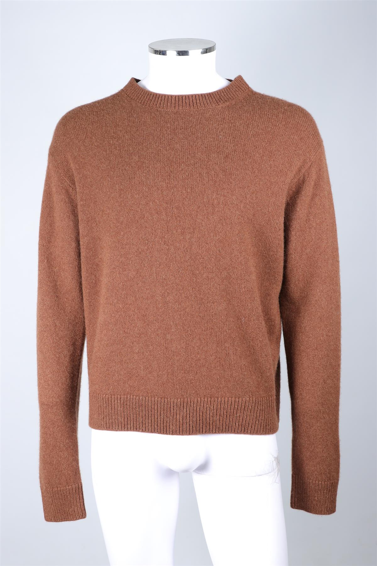 THE ELDER STATEMAN BROWN MEN'S CASHMERE SWEATER MEDIUM - Image 2