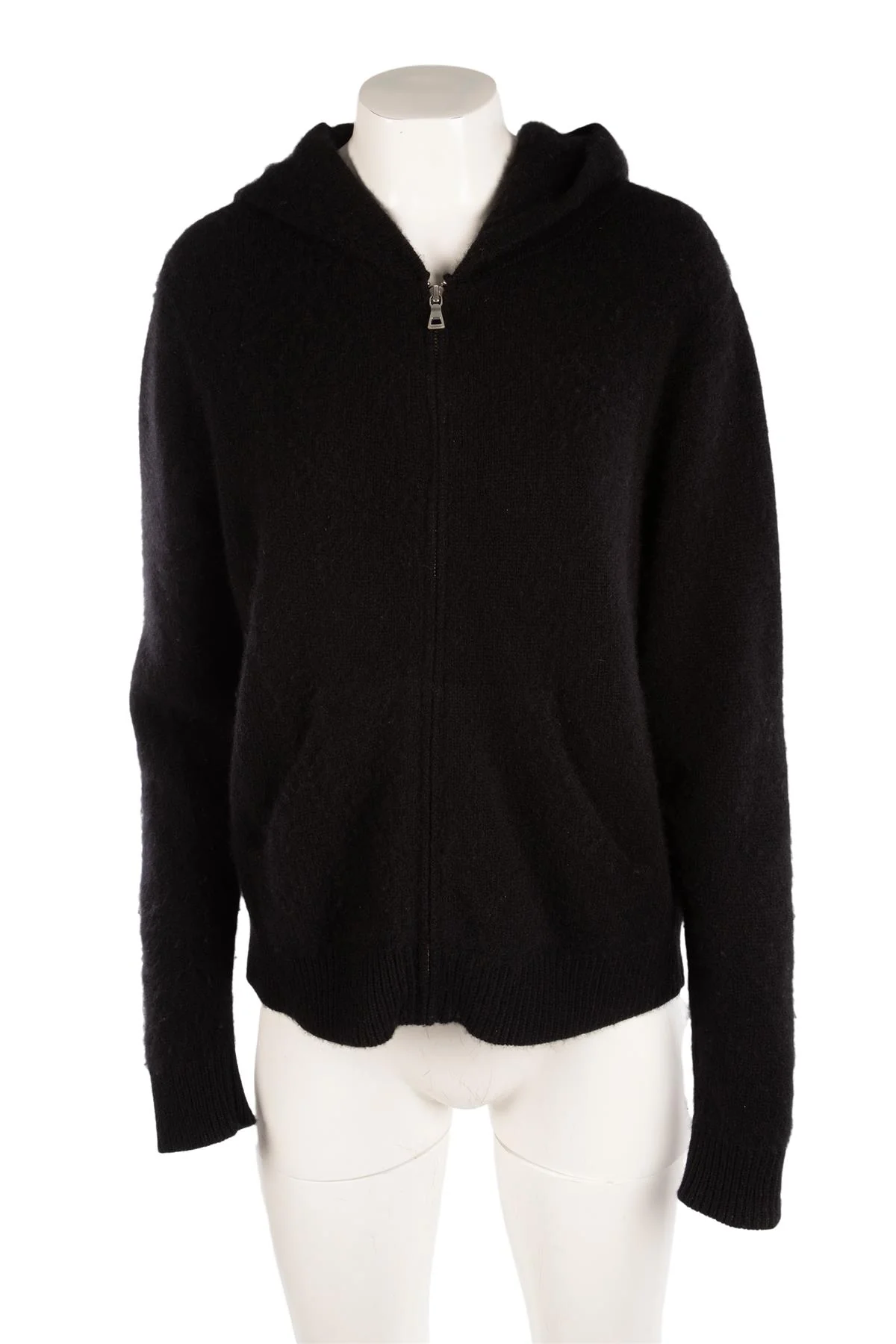 THE ELDER STATESMAN BLACK CASHMERE HOODIE LARGE - Image 2