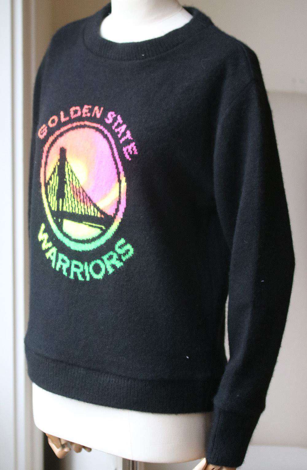 THE ELDER STATESMAN NBA GOLDEN STATE WARRIORS CASHMERE SWEATER SMALL - Image 4