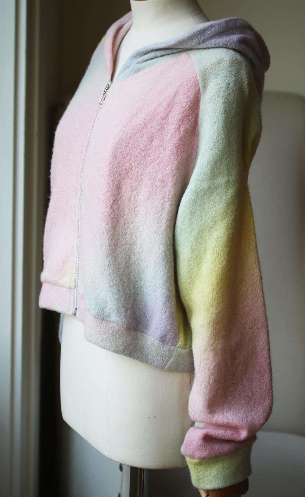 THE ELDER STATESMAN TIE DYE CASHMERE ZIP UP HOODIE MEDIUM - Image 2