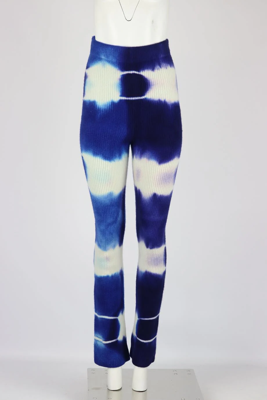 THE ELDER STATESMAN TIE DYED RIBBED CASHEMERE FLARED PANTS XSMALL - Image 2