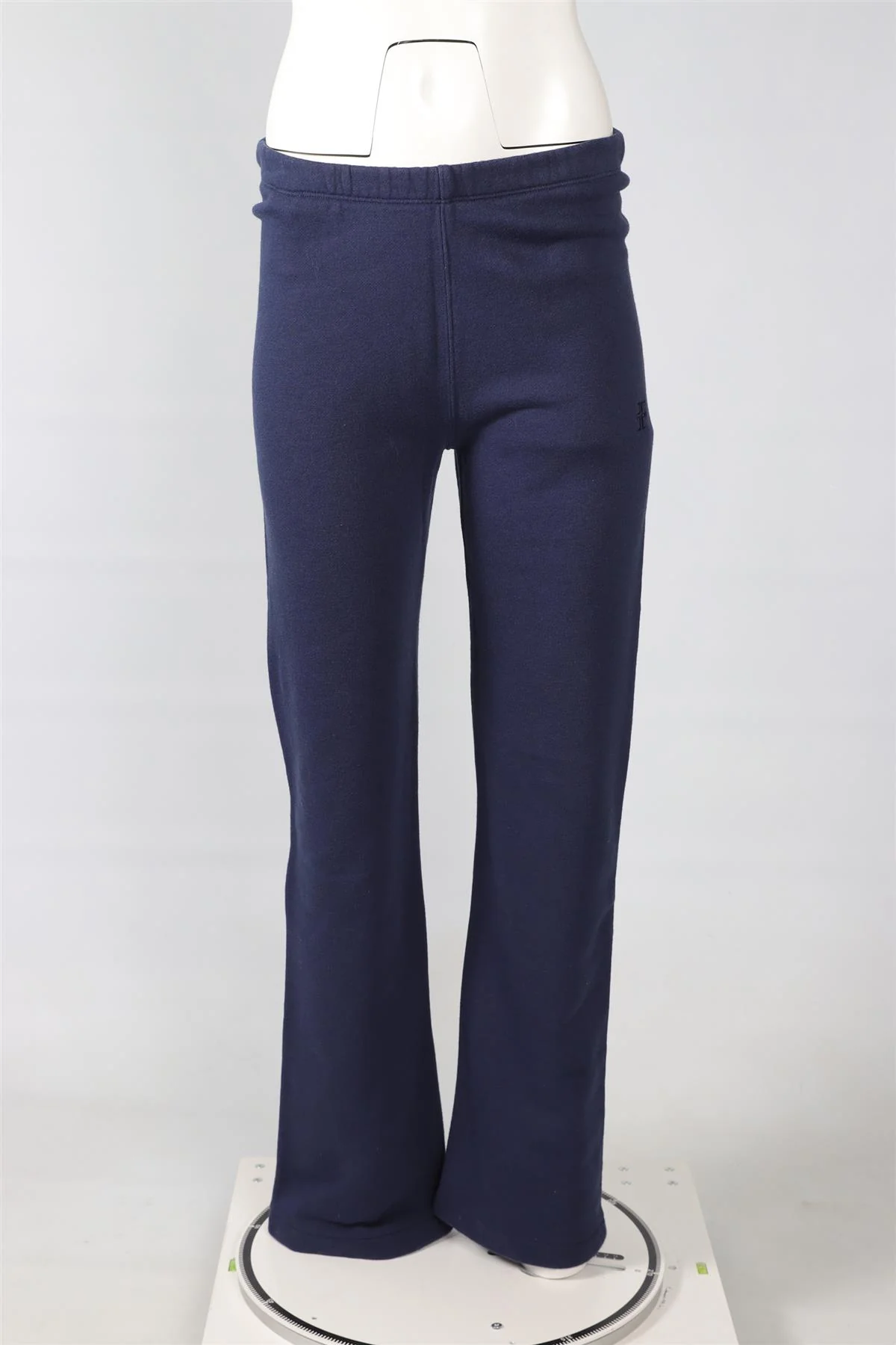 THE ETERNE NAVY COTTON STRAIGHT LEG PANTS SMALL - Image 2