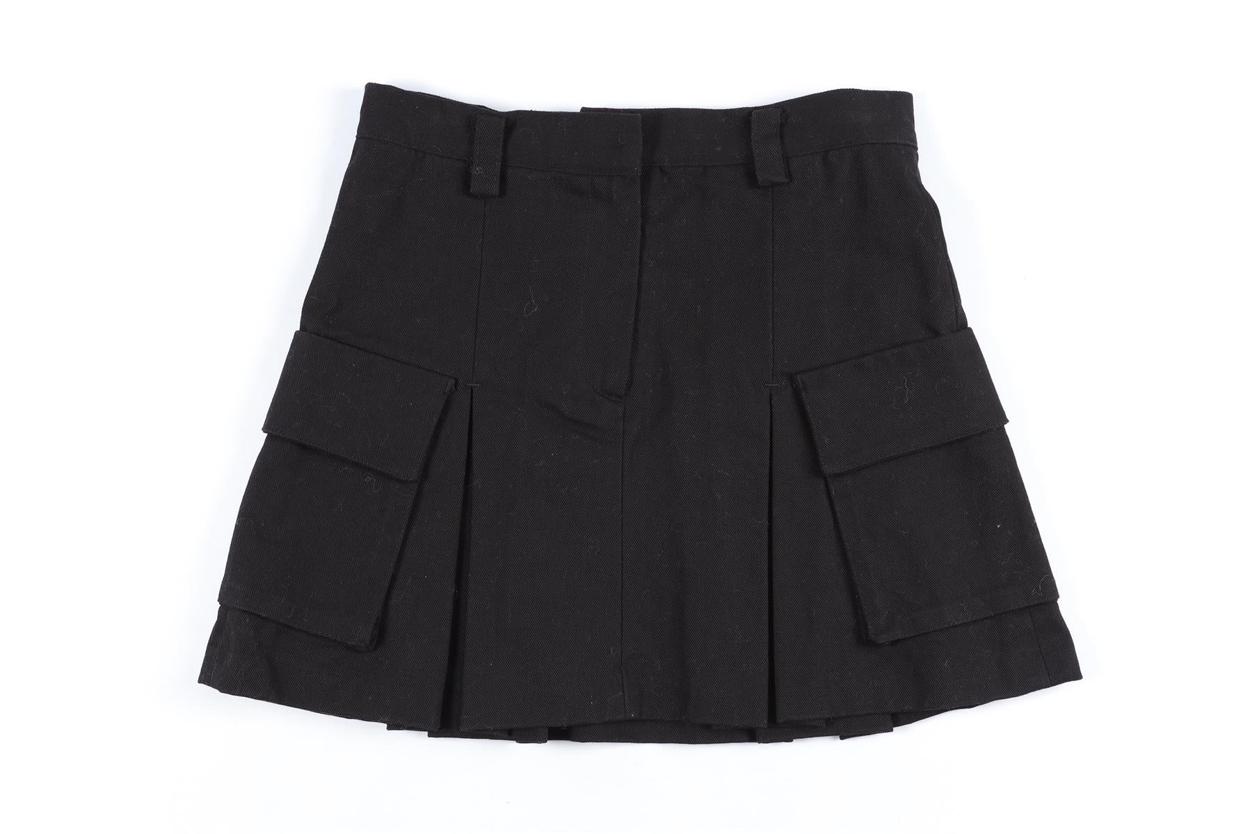 THE FRANKIE SHOP BLACK COTTON MINI SKIRT XSMALL - Image 2
