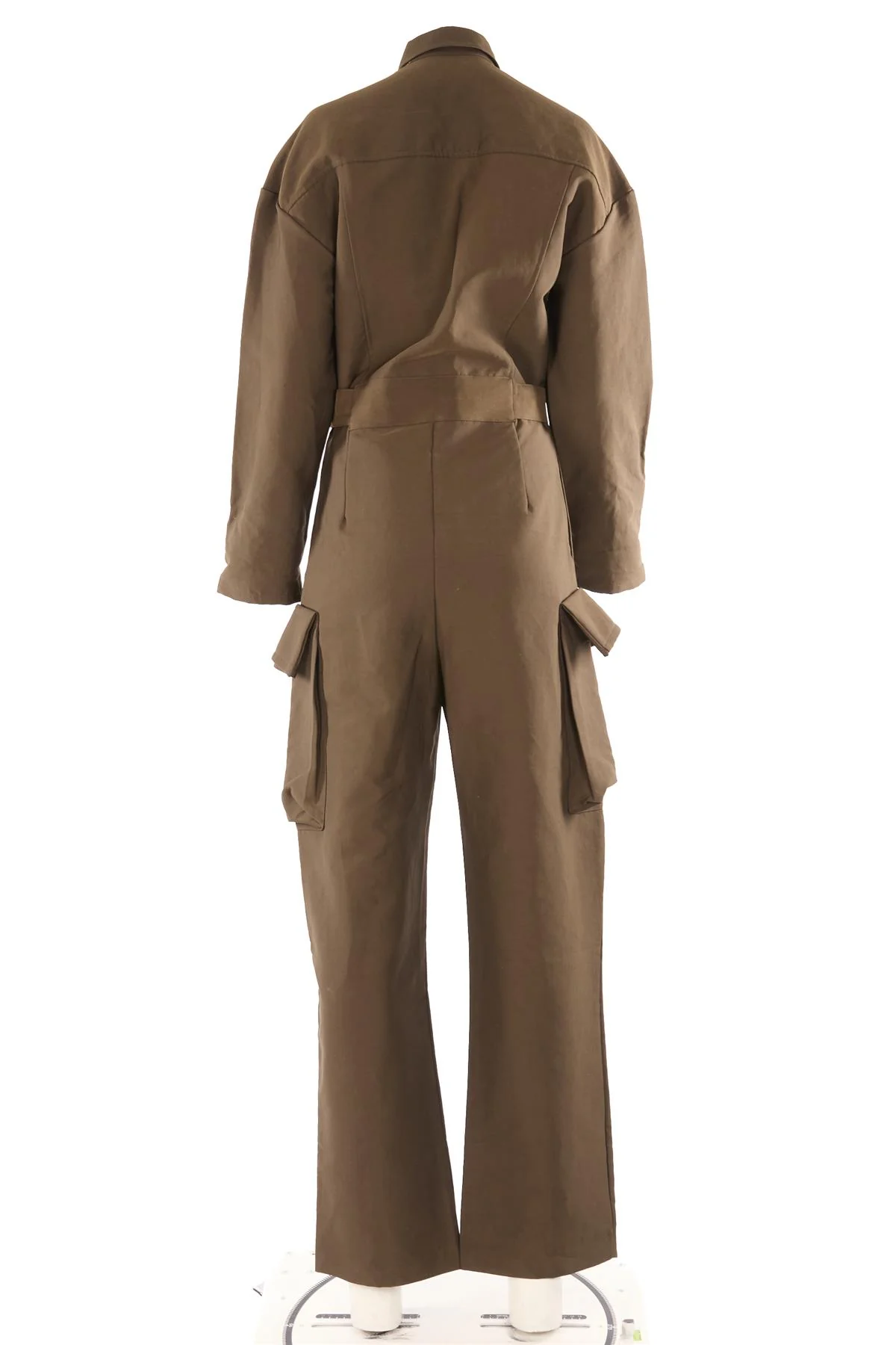 THE FRANKIE SHOP KHAKI COTTON JUMPSUIT SMALL - Image 4