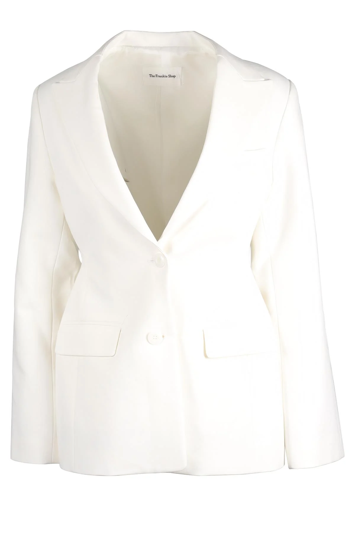THE FRANKIE SHOP WHITE CREPE BLAZER XSMALL - SMALL