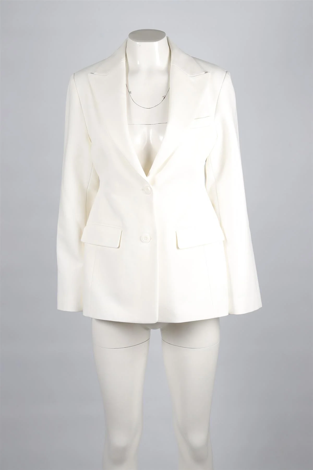 THE FRANKIE SHOP WHITE CREPE BLAZER XSMALL - SMALL - Image 2